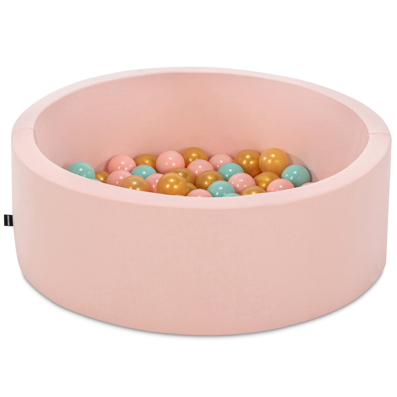 Piscina cu bile, Bubble Pops v6, 150 bile, Ø85 x 30 cm, bumbac/plastic, roz - imagine 3